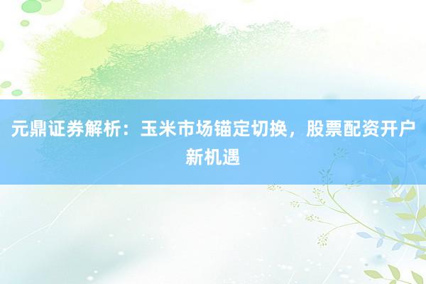 元鼎证券解析：玉米市场锚定切换，股票配资开户新机遇