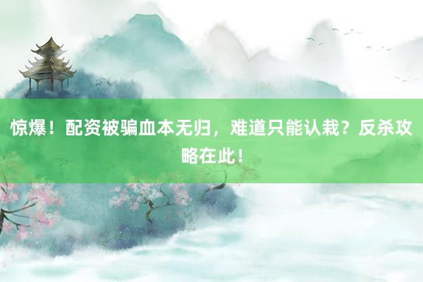 惊爆！配资被骗血本无归，难道只能认栽？反杀攻略在此！