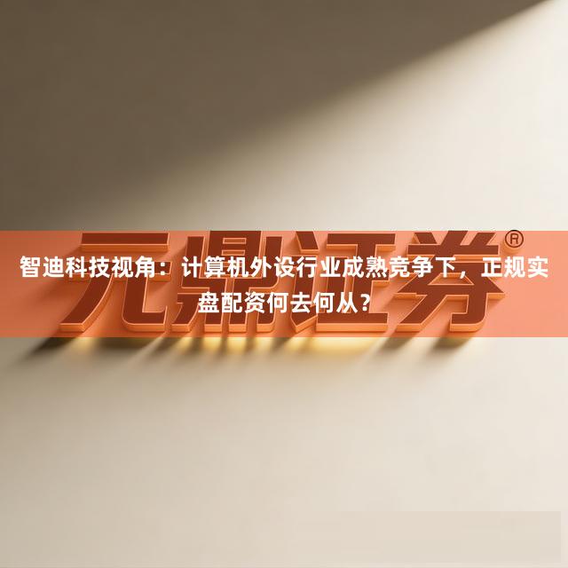 智迪科技视角：计算机外设行业成熟竞争下，正规实盘配资何去何从？