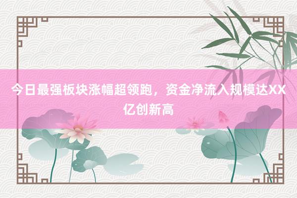 今日最强板块涨幅超领跑，资金净流入规模达XX亿创新高