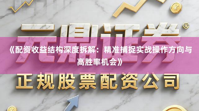《配资收益结构深度拆解：精准捕捉实战操作方向与高胜率机会》