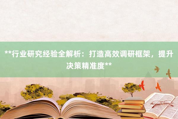 **行业研究经验全解析：打造高效调研框架，提升决策精准度**