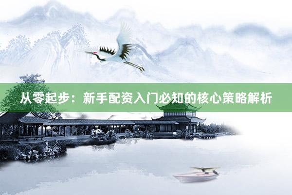 从零起步：新手配资入门必知的核心策略解析