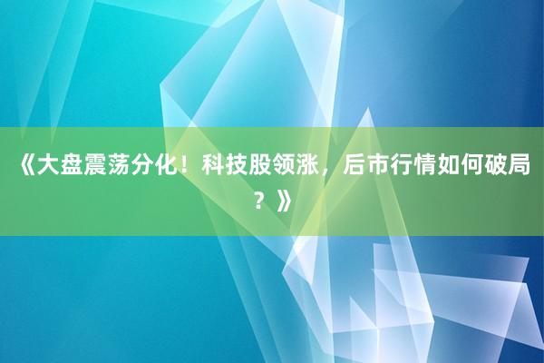 《大盘震荡分化！科技股领涨，后市行情如何破局？》