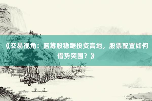 《交易视角：蓝筹股稳踞投资高地，股票配置如何借势突围？》