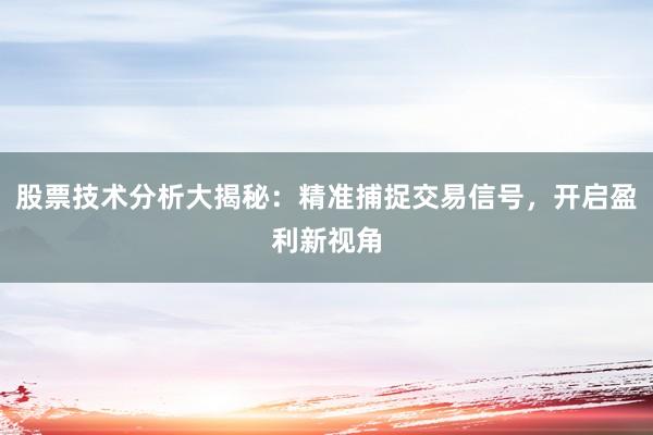 股票技术分析大揭秘：精准捕捉交易信号，开启盈利新视角
