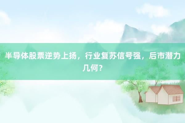 半导体股票逆势上扬，行业复苏信号强，后市潜力几何？