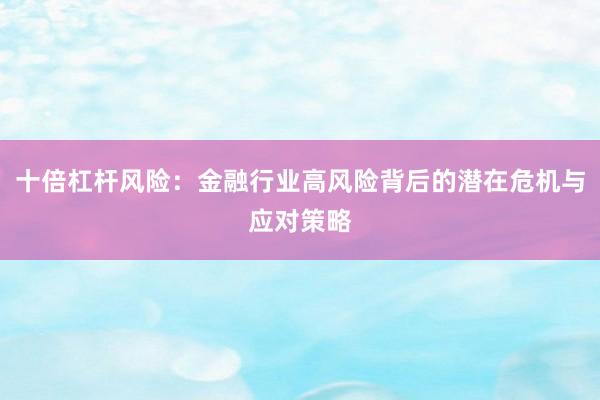 十倍杠杆风险：金融行业高风险背后的潜在危机与应对策略