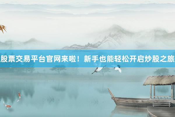 股票交易平台官网来啦！新手也能轻松开启炒股之旅