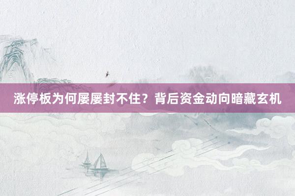 涨停板为何屡屡封不住？背后资金动向暗藏玄机