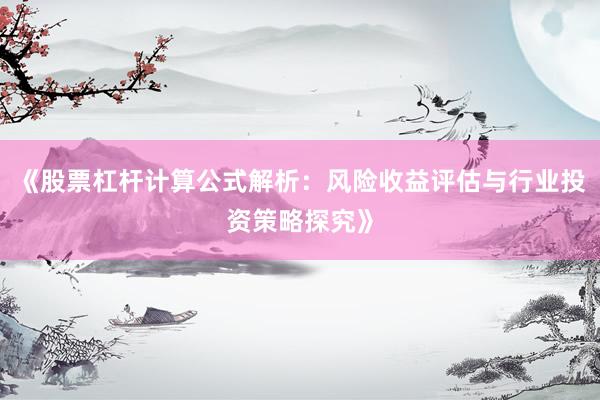 《股票杠杆计算公式解析：风险收益评估与行业投资策略探究》